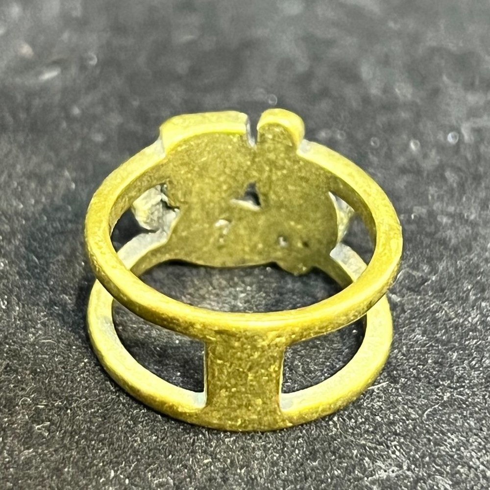 Lia Sophia Dulce Matte Gold Tone & Gemstone Ring Sz 7 (R255) - Picture 8 of 8